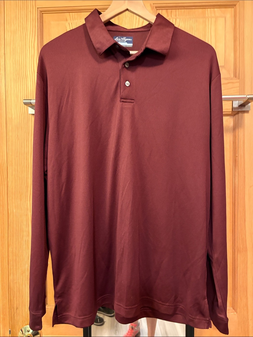 Long Sleeve Textured Collar Men’s Shirt Sz L